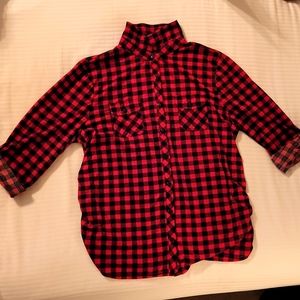 Buffalo Check Maternity button down Tunic